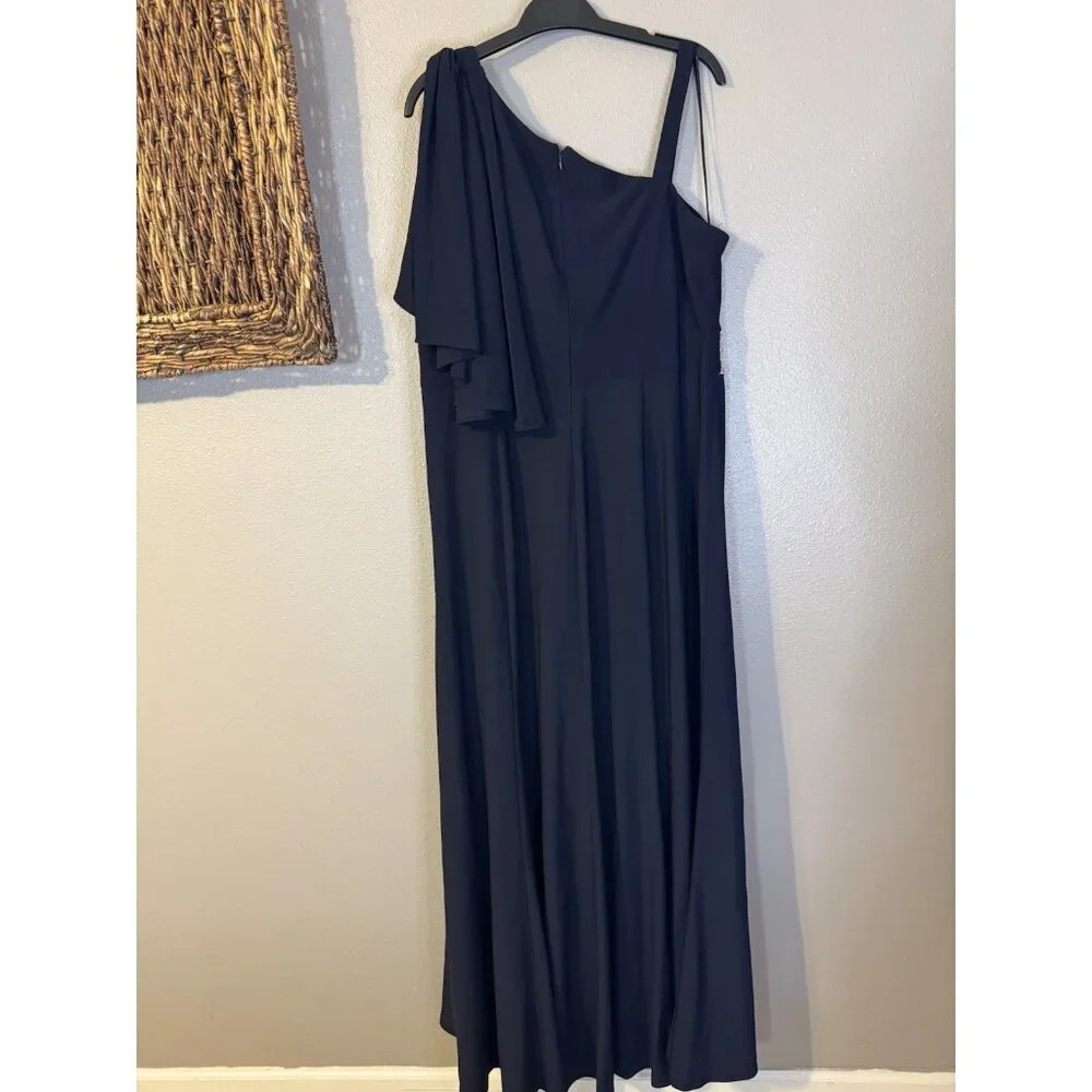 R & M Richards Formal Long Dress 14W Blue Party Cruise Wedding Washable NEW